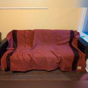 Vintage Hudson Bay 4 Point Red Wool Striped Blanket - 73" x90"according to my